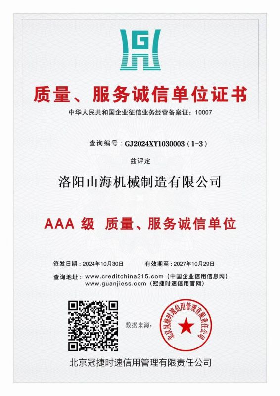 質(zhì)量、服務(wù)誠信單位證書